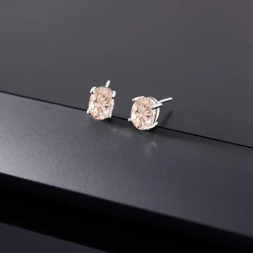 Vista 209 de Gem Stone King Aretes de oro de 14 quilates con piedra natal ovalada de 0.315 x 0.236 in Aretes de oro para mujer
