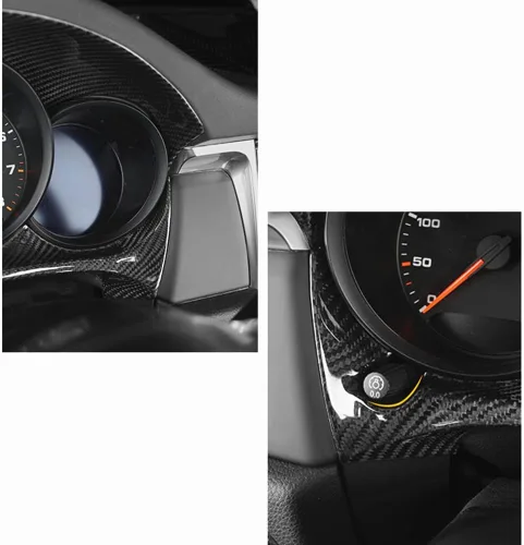 Vista 6 de Para 2015 2016 2017-2023 Porsche Macan Fibra de Carbono Panel de Instrumentos Cubierta Trim