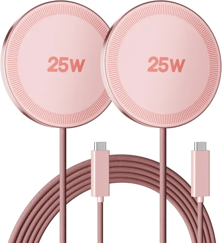 Vista 15 de Cargador inalámbrico magnético de 25 W: almohadilla de carga rápida para iPhone 17, 16, 15, 14, 13, 12 Pro Max, Samsung Galaxy S26 S25, Google Pixel