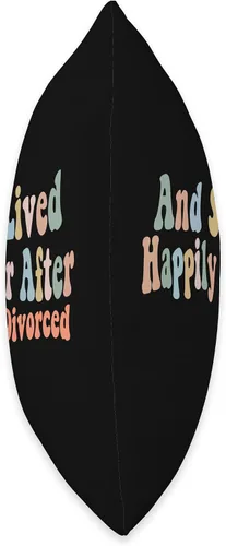 Vista 2 de And She Lived Happily Ever After Divorced Groovy - Almohada divertida, 16 x 16 pulgadas, multicolor