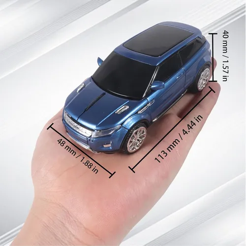 Vista 6 de elec Space Ratón inalámbrico con forma de coche para computadora, para PC portátil (azul)