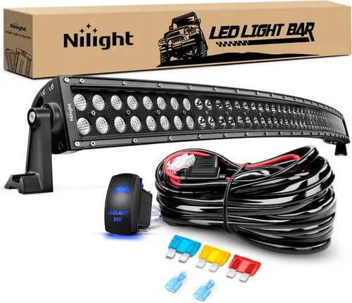 Vista 13 de Nilight Barra de luz LED de 22 pulgadas, 120 W, combo de luces de conducción de 12 V, interruptor basculante de 5 pines, kit de arnés de cableado