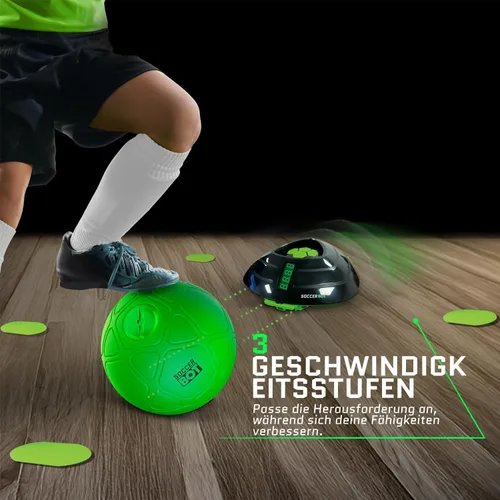 Vista 5 de Soccer Bot - El mejor juego de fútbol para interiores con rastreador de puntuación y modos de velocidad, juguete de entrenamiento de fútbol