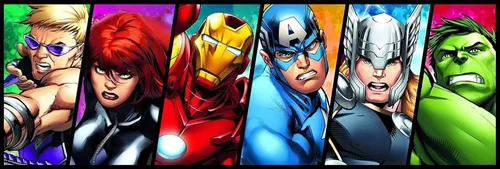 Vista 2 de Clementoni 39442 Disney Panorama Collection Avengers Clementoni-39442-Disney Avengers-1000 piezas, multicolor