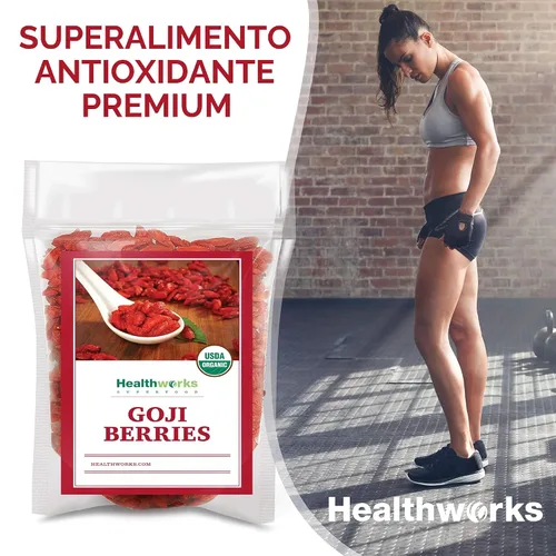 Vista 5 de Certificado orgánico Goji Berries. Organic, Sun-Dried, 1 lb, Antioxidant, Vitamin C, Non-GMO, Vegan, Keto, For Snacking, For Smoothies, For Trail