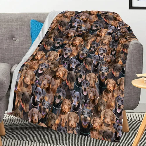 Vista 18 de Airedale - Manta de regalo para perro, linda manta de franela estampada para cama, sofá, sofá