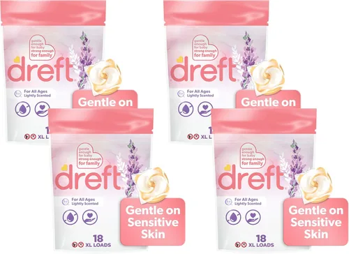 Vista 13 de Dreft - Detergente para ropa en cápsulas XL, aroma ligero, lavanda, 18
