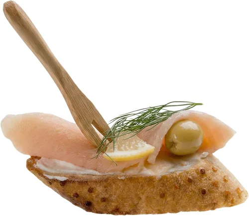 Vista 8 de Restaurantware Tenedores desechables de bambú de 3.5 pulgadas, 100 tenedores de bambú negro, tenedores de bambú sostenibles y duraderos para picnic