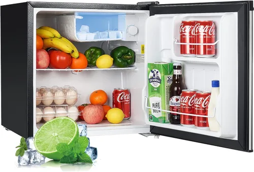 Vista 2 de Upstreman - Mini refrigerador de 1.7 pies cúbicos con congelador, acero inoxidable -FR17