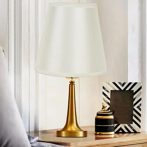 Vista 2 de 2 pantallas de tela para lámpara, con clip E14, cubierta de lámpara de mesa, pantalla de lámpara para el hogar, oficina, pasillo, decoración de Beige