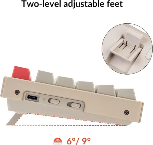 Vista 8 de Keychron K8 - Teclado mecánico inalámbrico Bluetooth con diseño sin llave de 87 teclas para Mac Windows, teclado multitarea con cable USB