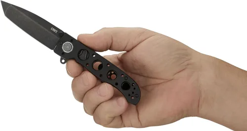 Vista 5 de CRKT Cuchillo plegable M16-02DB con cerradura de cerrojo: hoja de borde liso D2, mango de aluminio, clip de bolsillo reversible, M16-02DB