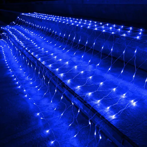 Vista 8 de Joomer - Luces navideñas de red, 12 x 5 pies, 360 ledes, conectables, impermeables, 8 modos, temporizador, para exterior, Navidad, arbusto, árbol