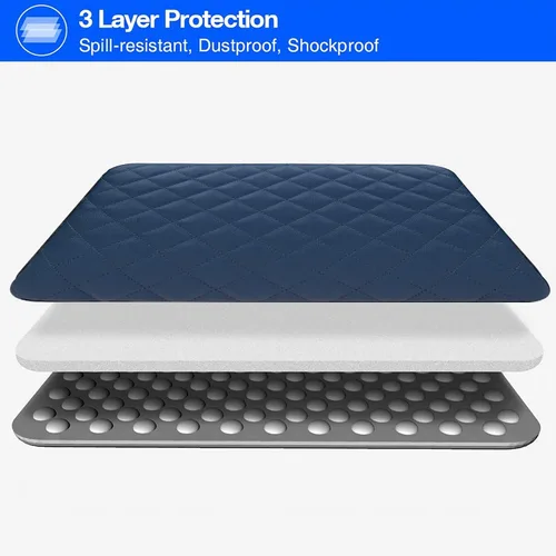 Vista 2 de RAINYEAR - Funda para laptop de 13.3 pulgadas, funda protectora acolchada de piel sintética, a prueba de golpes, resistente al agua, compatible