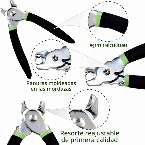 Vista 3 de Kit de Alicates para Anillas de Cerdo con 270 Piezas de Anillas de Cerdo de Acero Galvanizado de 3/4", 1/2", 3/8", Kit de Alicates Rectos para Verde