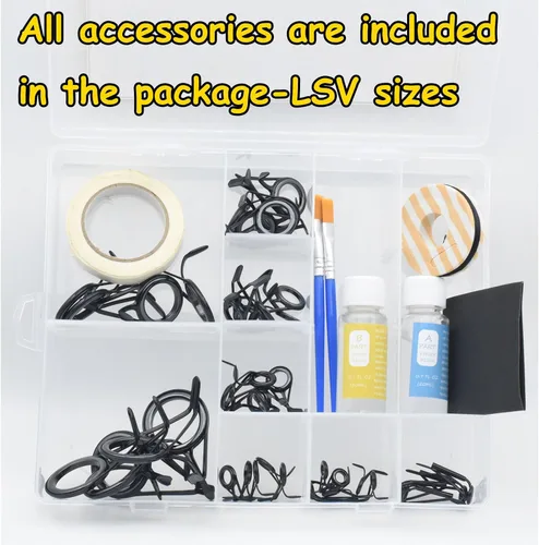 Vista 2 de Kit de reparación de guías de acero inoxidable para pesca de agua salada, 40 Uds