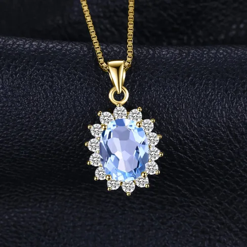 Vista 3 de JewelryPalace Princess Diana Kate Middleton - Collar con colgante de amatista natural y citrino, granate, peridoto y zafiro rubí creado