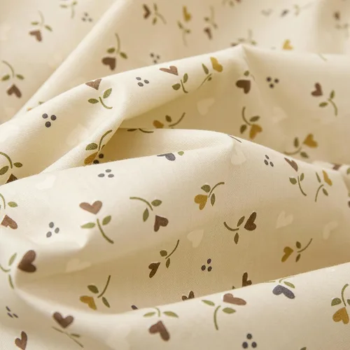 Vista 5 de EAVD Elegante funda de edredón floral pequeña, tamaño individual, suave, 100% algodón, con estampado floral pequeño, con 2 fundas de almohada