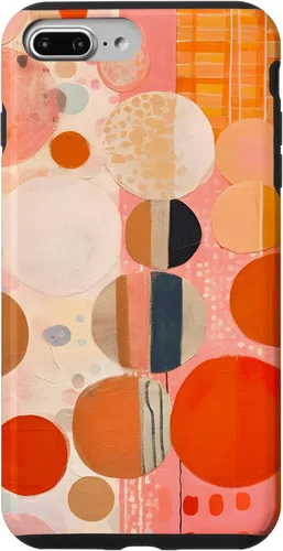Vista 12 de iPhone 16 Abstract Boho Warm Orange and Pink Mid Century Modern Case