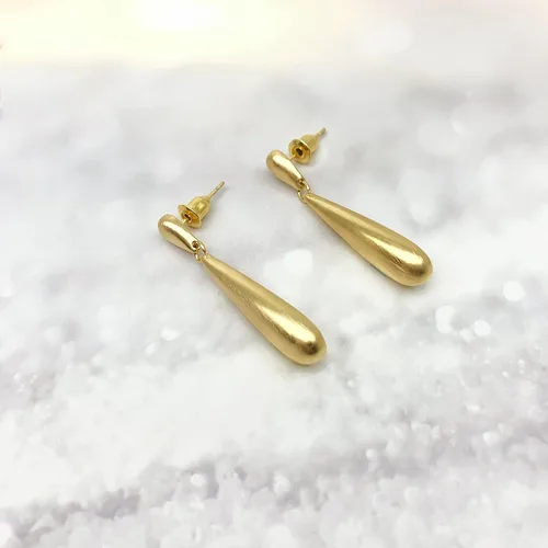 Vista 5 de Surrounded Forest Aretes de lágrima Aretes colgantes de oro para mujer, aretes colgantes de moda de lujo