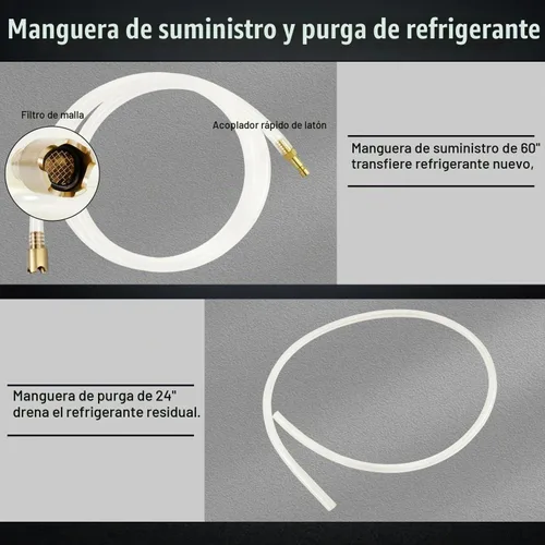 Vista 5 de Kit de recarga de vacío de refrigerante, sistema de refrigeración, kit de herramientas de purga y llenado al vacío del radiador, relleno de Estuche