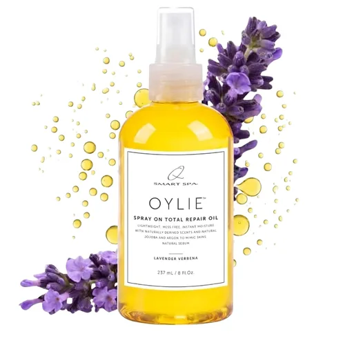 Vista 24 de QTICA Oylie Spray On Total Repair - Aceite corporal ligero en aerosol con jojoba natural y aceite de argán para una humedad instantánea, acabado