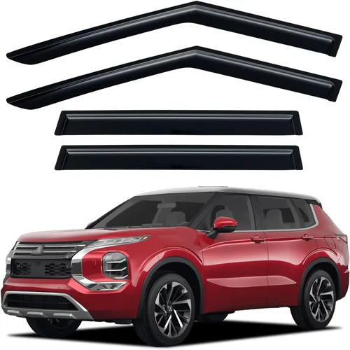 Vista 102 de YQAUTEC - Viseras para ventana, protectores contra la lluvia, compatibles con Subaru WRX 2015-2021, deflectores de viento para ventanas, viseras