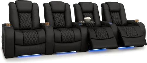 Vista 112 de Seatcraft Asiento de cine en casa Diamante Marrón Reclinable Individual