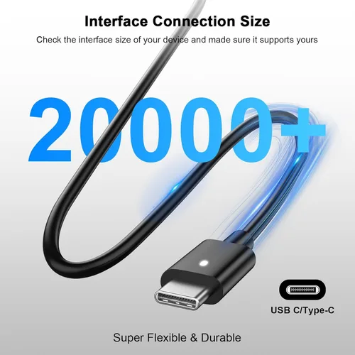 Vista 2 de Cargador para portátil USB C de 90 W compatible con Dell Latitude 5480 5490 5580 7490 7480 7390 XPS 13 9380 9370 9365 9360 XPS 15 9560 LA90PM170