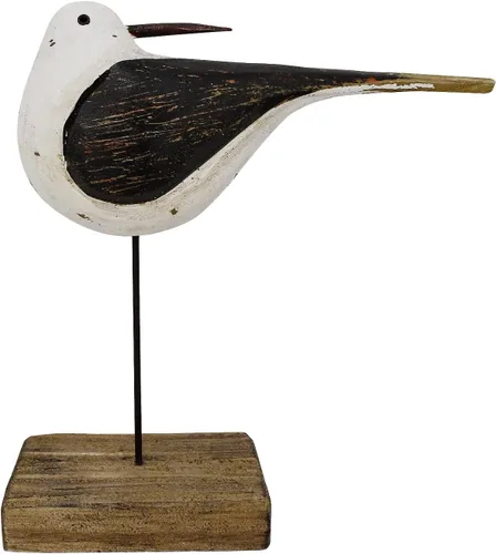 Vista 13 de Estatua de pájaro marino de madera, gaviota en el soporte, escultura náutica de aves costeras, para interiores y exteriores, figura de animales