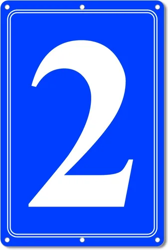 Vista 52 de Premium Aluminum Number Signs, Metal 12" X 8" Blue Numbered Sign Outdoor for Parking Lots, Floor, Dock, Court, Aisle, Field, High Visibility, No