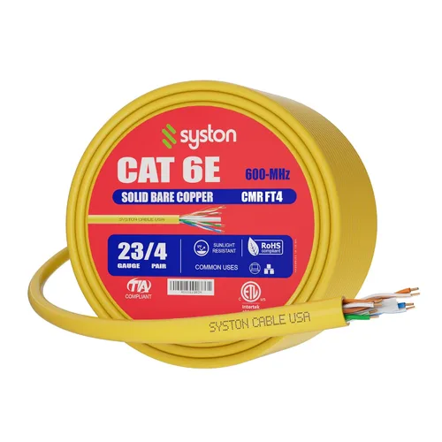 Vista 37 de Cable de Internet Ethernet Cat6e – 10 pies, 600 MHz 23AWG de alambre de cobre sólido desnudo apto para exteriores/interiores, sin extremos de 10