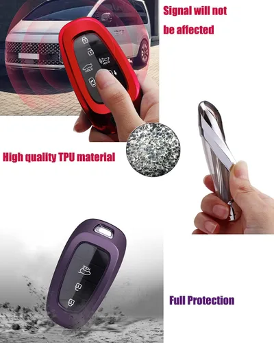Vista 4 de Horande Funda para llavero de TPU para Hyundai Sonata Santa fe 2022 Tucson sin llave (azul)
