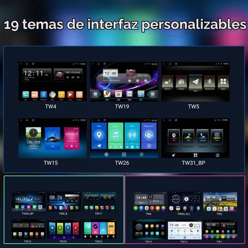 Vista 9 de Estéreo de auto doble DIN con CarPlay inalámbrico y Android Auto, radio de coche Android de 9 pulgadas con cámara de respaldo, Bluetooth 5.4