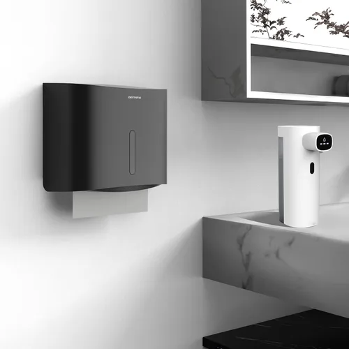 Vista 6 de Dispensador de toallas de papel comercial soporte de pared Portador de toallas de papel de gran capacidad Dispensador de toallas de mano plegadas C