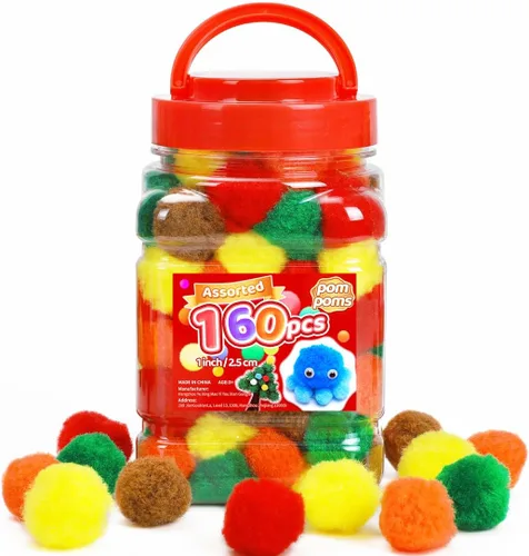 Vista 7 de IOOLEEM Pompones multicolores, 1000 bolas de pompón mullido de 0.39 pulgadas, pequeños pompones para proyectos de manualidades, festivales y Arco