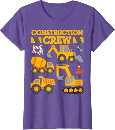 Vista 27 de Construction Crew Worker Excavator - Camiseta para niños y niñas Negro