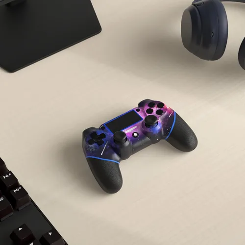 Vista 2 de AceGamer Wireless Controller for PS4, Custom Design V2 Gamepad Joystick for PS4 with Non-Slip Grip of Both Sides and 3.5mm Audio Jack! Thumb Caps