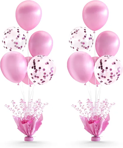 Vista 28 de 2 Juego de Globos de Mesa Negros con Spray de Aluminio para Centro de Mesa con Globos Negros y de Confeti, Kit de Soporte para Decoración de Mesa