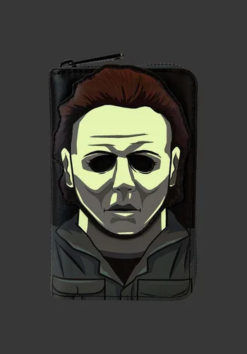 Vista 4 de Loungefly Halloween Brújula Internacional Michael Myers Máscara Zip Wallet Carteras de Halloween, Negro -, Bifold