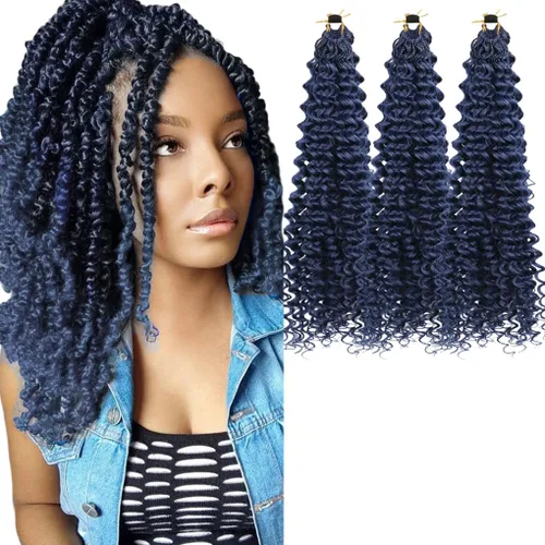 Vista 59 de 3 trenzas de ganchillo Passion Twist, cabello sintético preseparado para trenzar de 14 pulgadas, 3 paquetes de cabello trenzado pretrenzado