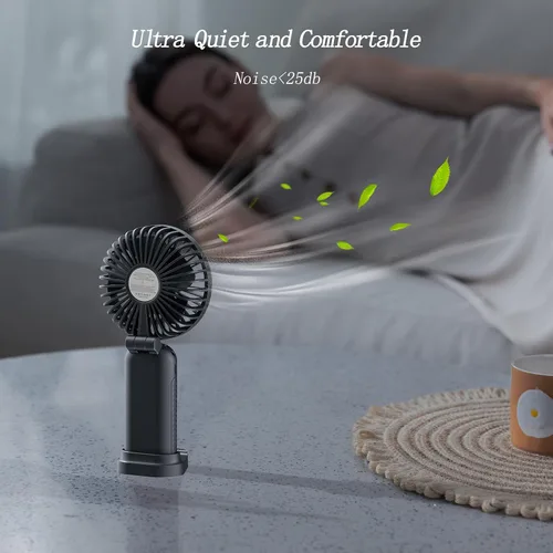 Vista 6 de GOCKERA Ventilador Portátil, Ventilador Operado con Batería de 4200mAh, 5 Velocidades y Pantalla Digital, Ventiladores para Maquillaje para Mujeres