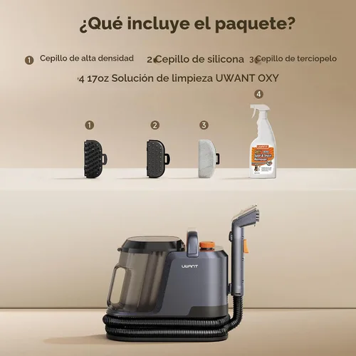 Vista 8 de Uwant Máquina limpiadora de alfombras de 18Kpa con Pet Pro Cleaner&Tools