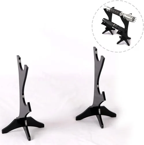 Vista 2 de Soporte de acrílico para sable de luz perfecto para sable de luz Jedi, soporte de sable de luz resistente, soporte de sable de luz de dos niveles