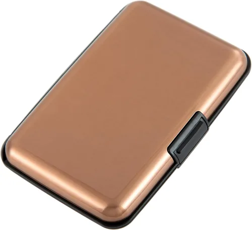 Vista 54 de Soporte para tarjetas de crédito, cartera metálica con bloqueo RFID para tarjetas de identificación para mujeres y hombres, funda rígida de aluminio