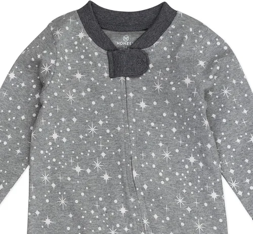 Vista 2 de HonestBaby - Mameluco de algodón orgánico con pies para dormir y jugar., Twinkle star, 3-6 meses