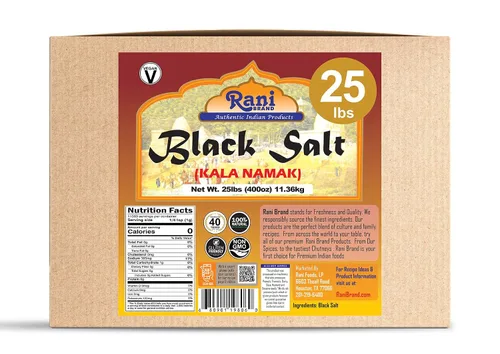 Vista 6 de Rani - Sal negra en polvo (Kala Namak) mineral 11.36kg (400oz / 25lbs) Caja a granel ~ Sin refinar, pura y natural Vegano Apto para gluten Sin