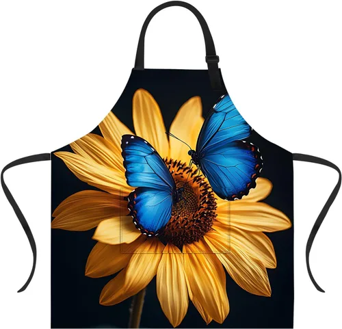 Vista 9 de Delantal divertido con 2 bolsillos para hombres y mujeres, barbacoa, parrilla, delantales con babero ajustable, regalos, cocina, cocina de la cocina