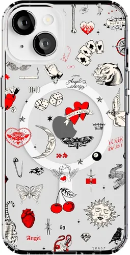 Vista 15 de Carcasa Casely para iPhone 13 Jardín Beige Flores Neutrales Compatible con MagSafe Diseño Clásico Ultra Delgado