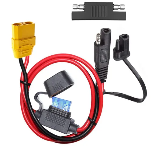 Vista 9 de Conector SAE, arnés de terminal SAE a junta tórica con fusible de protección de 15 A para seguridad, enchufe de desconexión rápida de 2 pines, cable